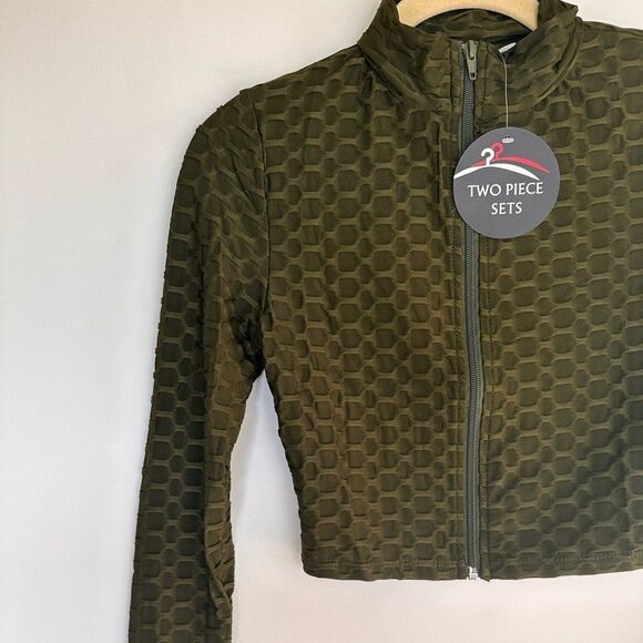 Olive Green Active Two piece honeycomb set - Picture 7 of 16